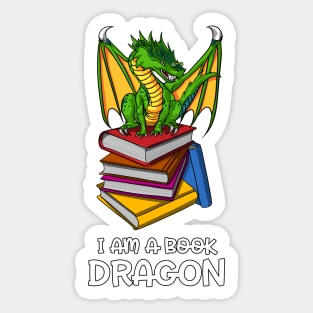 I Am A Book Dragon Sticker